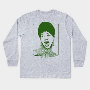Aretha Franklin /// Retro Soul Fan Design Kids Long Sleeve T-Shirt